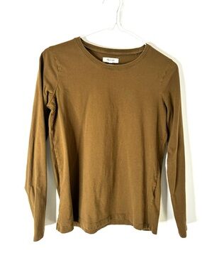 Madewell Northside Vintage Long Sleeve Tee Asparagus Olive Brown Slim Top